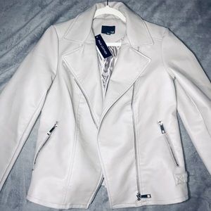 Grey Faux Leather Jacket